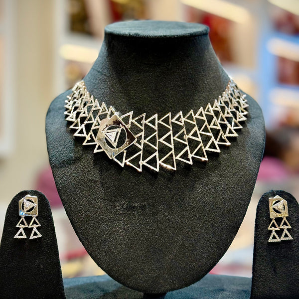 White cz stone 925 sterling silver necklace