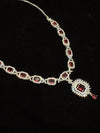 Red Stone Pure Silver Necklace