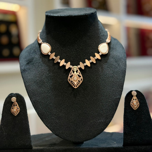 Rose gold 925 silver necklace