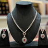 Red Stone with Cz stone 925 necklace