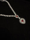 Red Stone with Cz stone 925 necklace