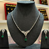 Green solitaire 925 Silver necklace