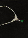 Green solitaire 925 Silver necklace