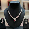 Red stone With CZ stone 925 necklace