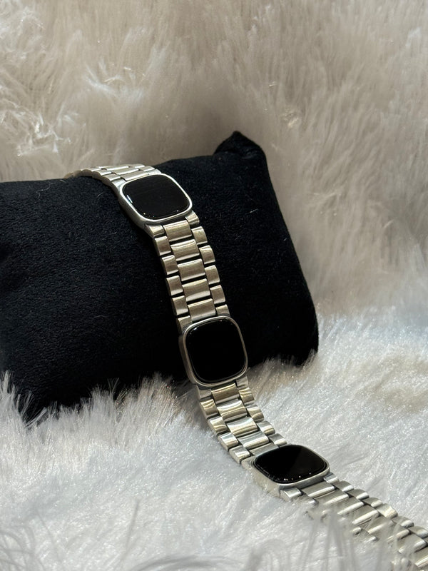 Gun metal matt finish 925 silver bracelet