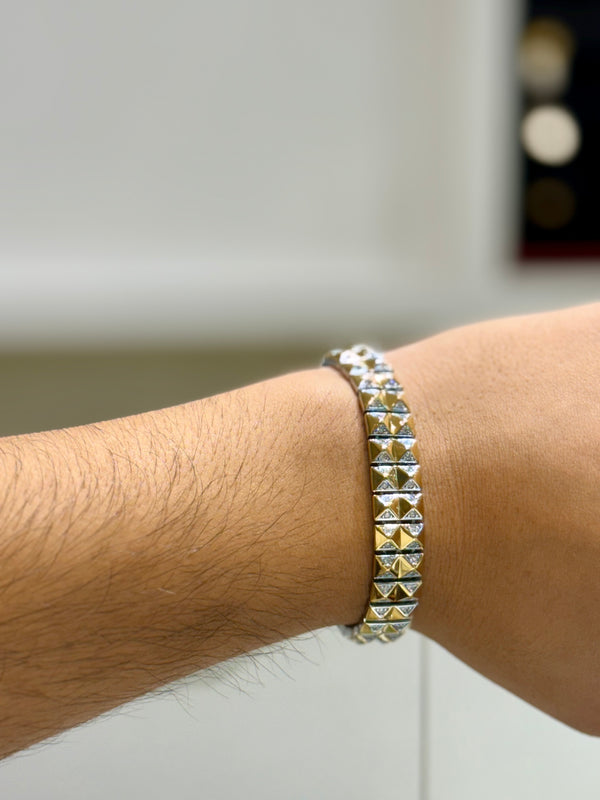 Golden polish with stone 925 silver bracelet