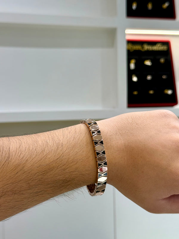 rose gold with enamel 925 silver bracelet