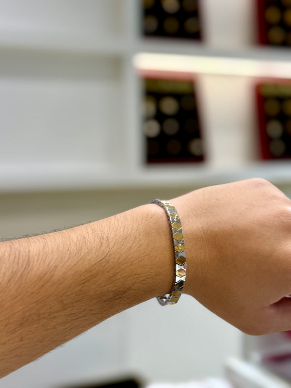 golden polish lightweight 925 silver bracelet