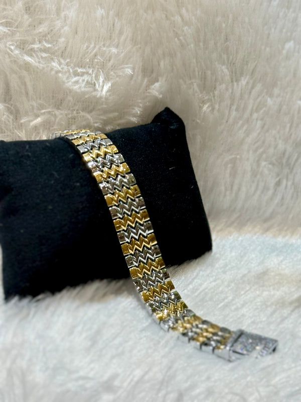 Golden polish 925 sterling silver bracelet