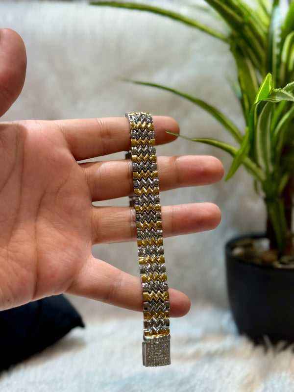 Golden polish 925 sterling silver bracelet