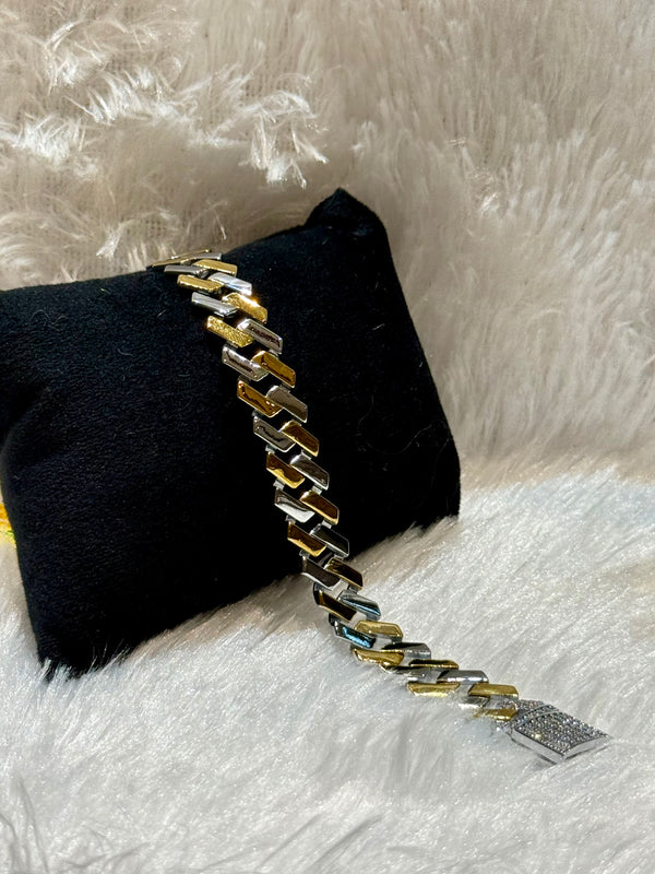 Golden polish cuban 925 Silver bracelet