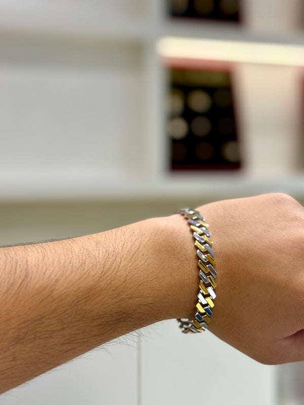 Golden polish cuban 925 Silver bracelet