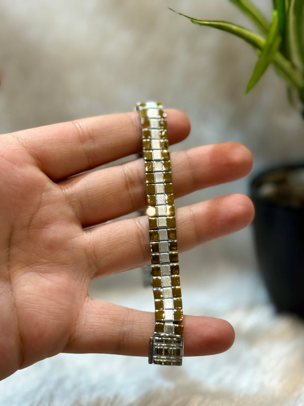 golden polish 925 silver bracelet