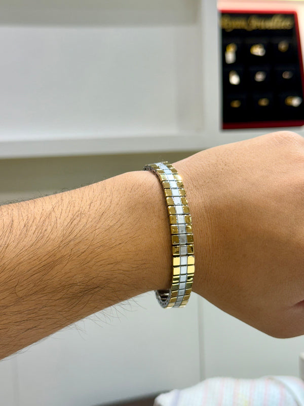 golden polish 925 silver bracelet