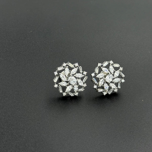 White stone 925 silver earrings