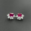 Ruby stone 925 silver earrings