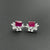 Ruby stone 925 silver earrings