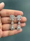 white stones 925 silver earrings