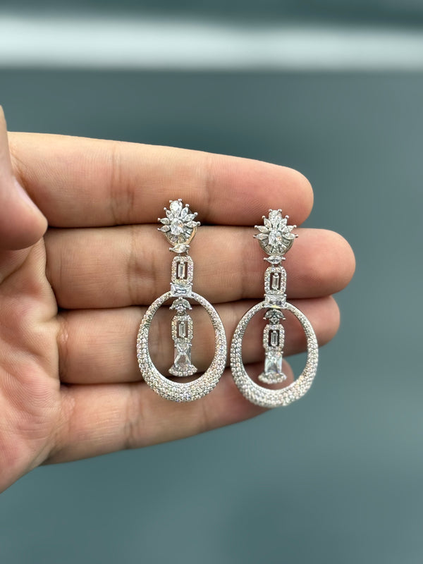 Cz stones 925 silver earrings