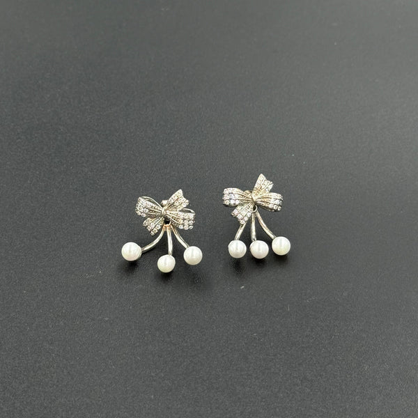 white Moti 925 silver earrings