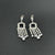 white stone 925 silver earrings
