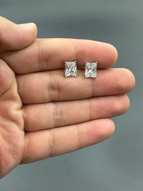 solitare 925 silver earrings studs