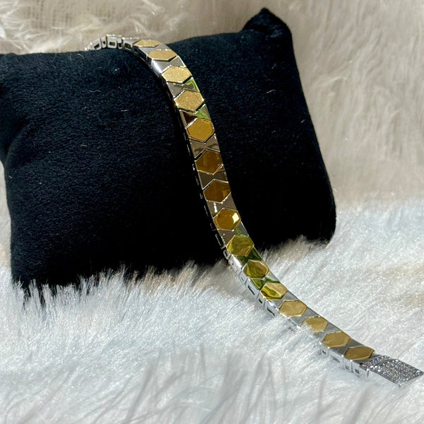 golden polish lightweight 925 silver bracelet