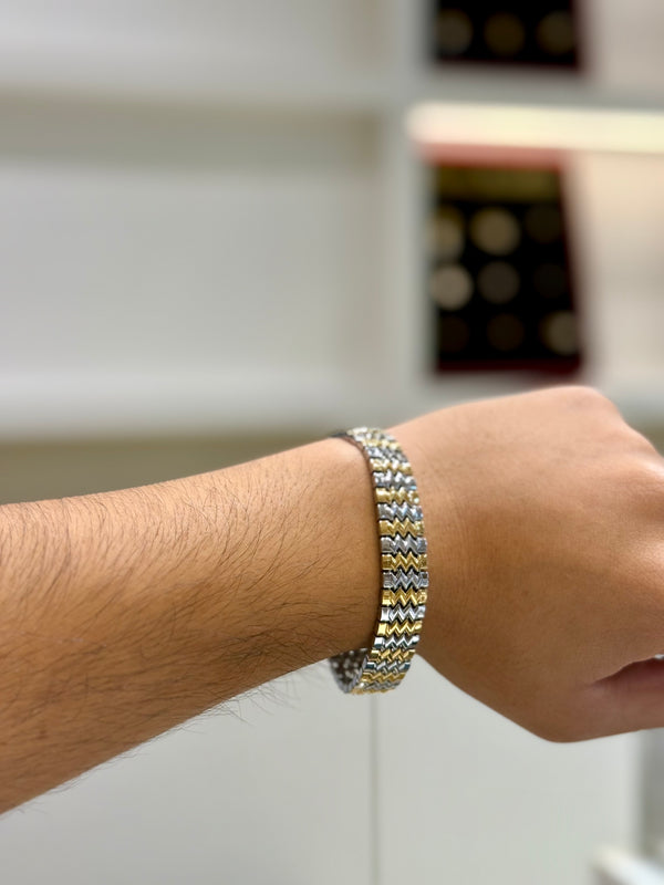 Golden polish 925 sterling silver bracelet