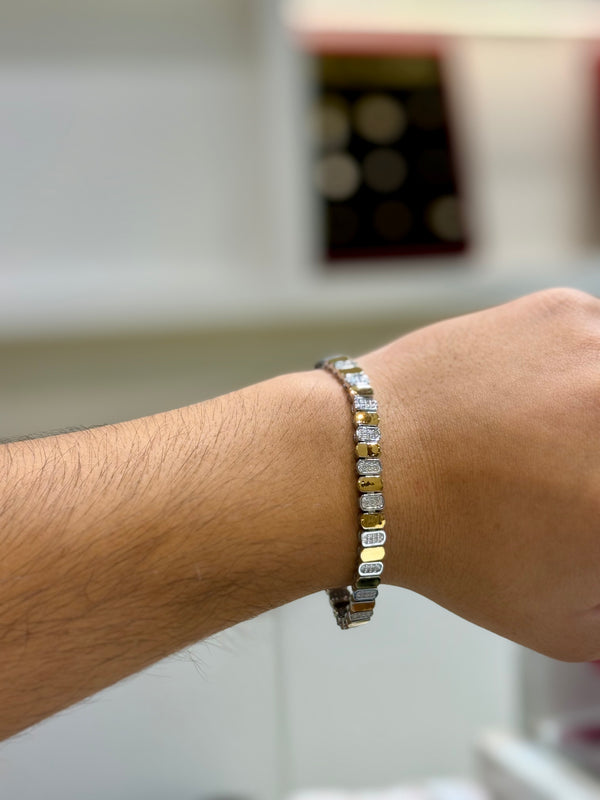 Golden polish 925 silver bracelet