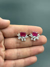 Ruby stone 925 silver earrings