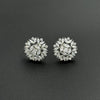 white stone 925 silver earrings
