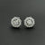 white stone 925 silver earrings