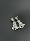 white stone 925 silver earrings