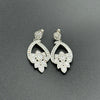 white stones 925 silver earrings