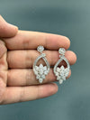 white stones 925 silver earrings