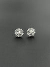 white stone 925 silver earrings
