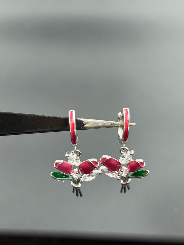 925 enamel bali earrings